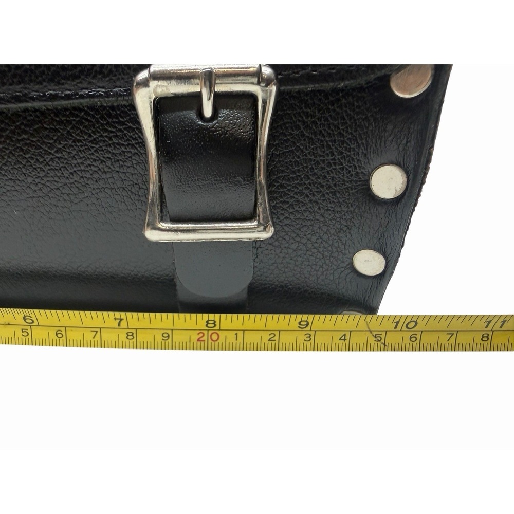 Harley-Davidson Black Leather Barrel Bag Purse Handbag w/ Shoulder Strap - Picture 13 of 16